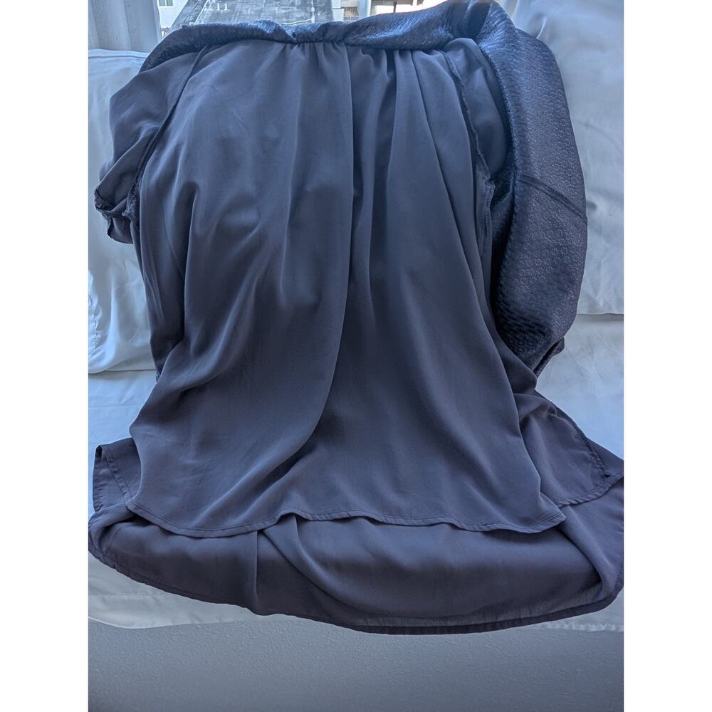 New Additions Maternity Floral Jacquard Balloon Sleeve charcoal gray Blouse XL - Picture 10 of 10